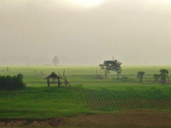 Myanmar - Vue sur la campagne au petit matin